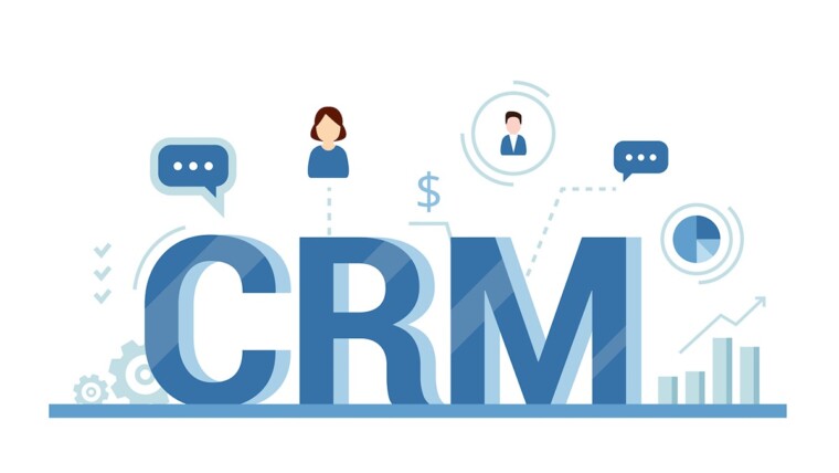 Organization Of Data On Work With Clients, Crm Concept. Customer Relationship Management Vector Illustration.